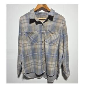 Casa Cabana Blue & Gray Plaid Woman's Shacket Size XXL